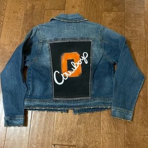 Custom hand painted jean jacket